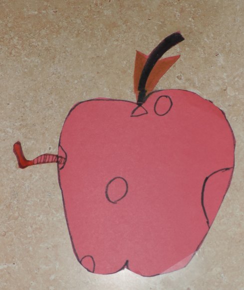 worm and apple