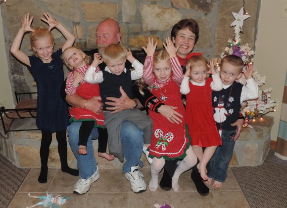 grandkids - hannah lilly donald benjain rhiley carol lydia james reindeer